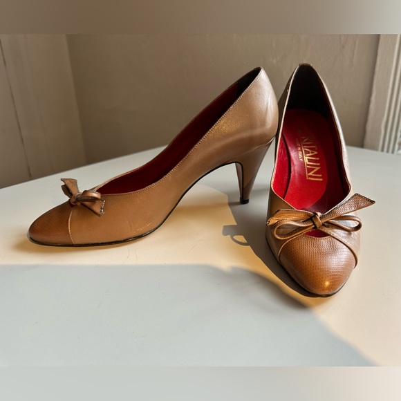 Vintage 80’s size 7 taupe Italian leather pumps by Ritalini 💋 - Picture 10 of 11